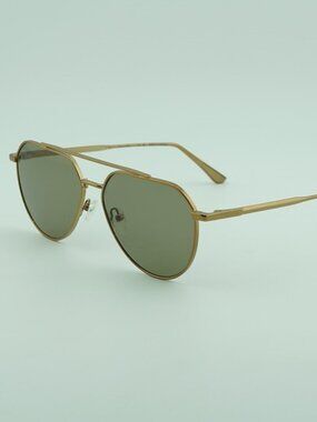 Calvin Klein CK24100S N 771 Men Sunglasses Gold Aviator Frame, Green Lenses